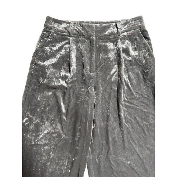 NEW LOFT Size 8 Metallic Velvet High Rise Wide Leg The Peyton Trousers Womens - Picture 12 of 12